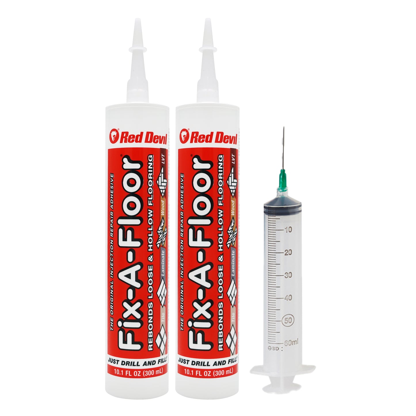 Fix-A-Floor® Injection Repair Adhesive 2 Pack with Syringe